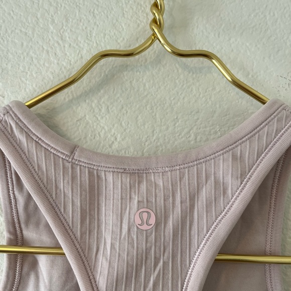 Lululemon Athletica Soft Pink cropped Ribbed Tank Top - Picture 3 of 4